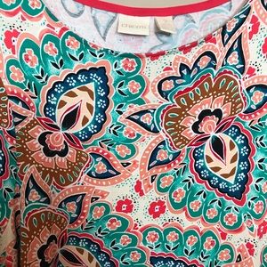 Chico's Tops - Bright Paisley 3/4 sleeve pullover Chico's Tops - Bright Paisley 3/4 sleeve pullover